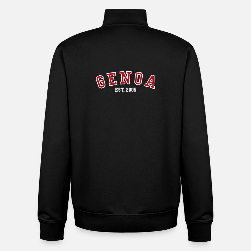 Gênes Est. 2005 - Sweat zippé unisexe en coton bio Stanley/Stella - noir