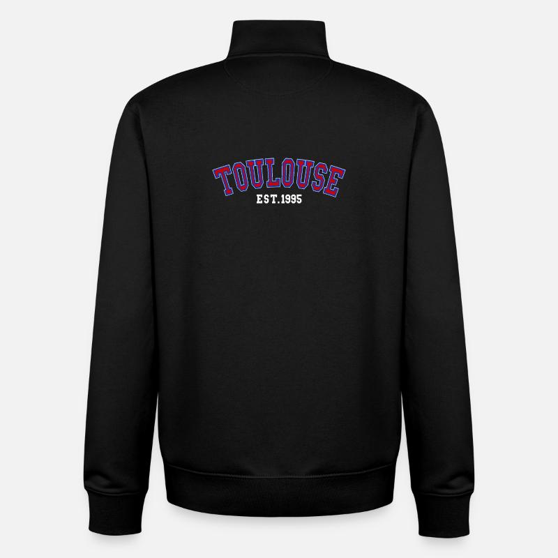 Toulouse Est. 1995 - Sweat zippé unisexe en coton bio Stanley/Stella - noir