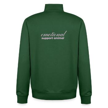 Animal de soutien émotionnel - Sweat zippé unisexe en coton bio Stanley/Stella - vert bouteille - Dos - AI Model Male 185 dark (185cm)
