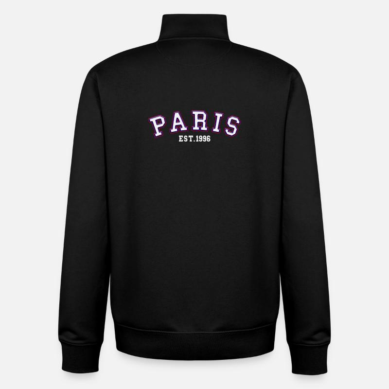 Paris Est. 1996 - Unisex Organic Zip Sweatshirt by Stanley/Stella - black