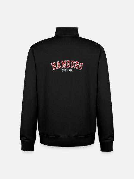 Hamburg Est. 1986 - Unisex Organic Zip Sweatshirt by Stanley/Stella - black