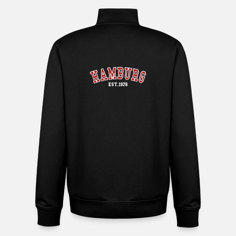 Hamburg Est. 1976 - Unisex Organic Zip Sweatshirt by Stanley/Stella - black