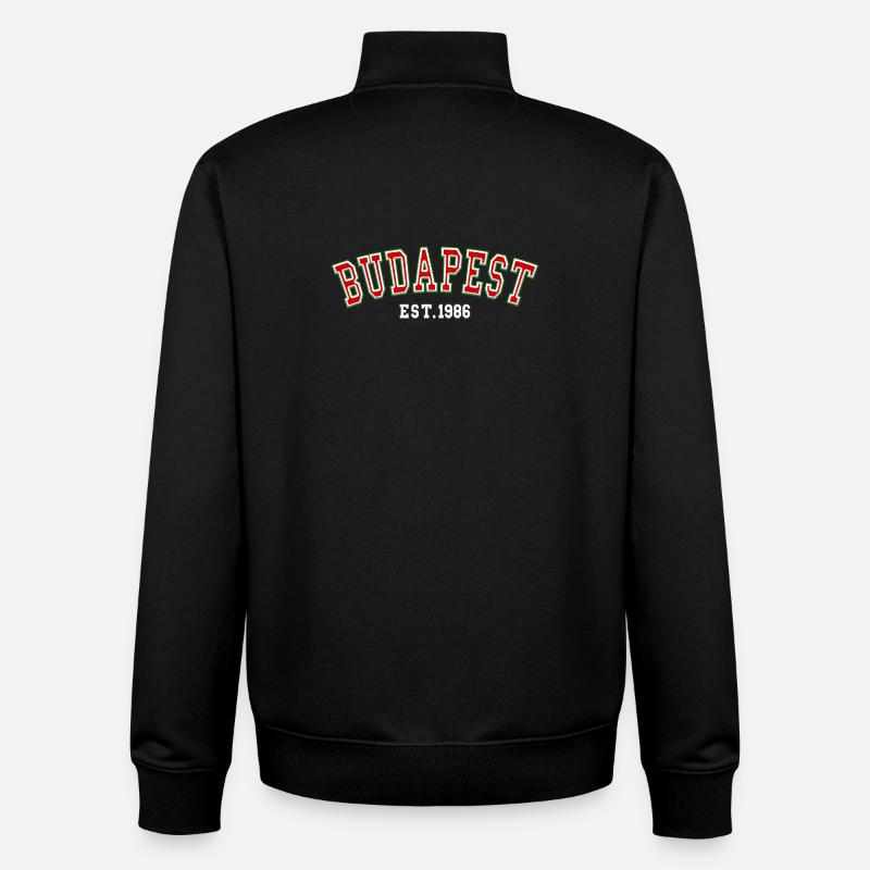 Budapest Est. 1986 - Unisex Organic Zip Sweatshirt by Stanley/Stella - black