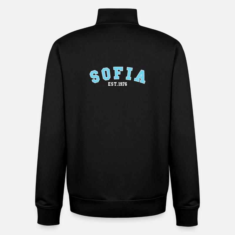 Sofia gegründet 1976 - Unisex Organic Zip Sweatshirt von Stanley/Stella - Schwarz