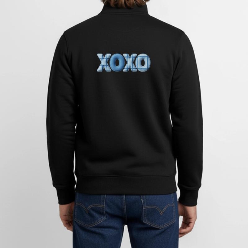 XOXO Patchwork Look with Fabric Look Unisex Organic Zip Sweatshirt by Stanley/Stella