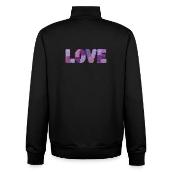 Patchwork Love – Trend Print - Unisex Organic Zip Sweatshirt by Stanley/Stella - black - Back - AI Model Male 185 light (185cm)