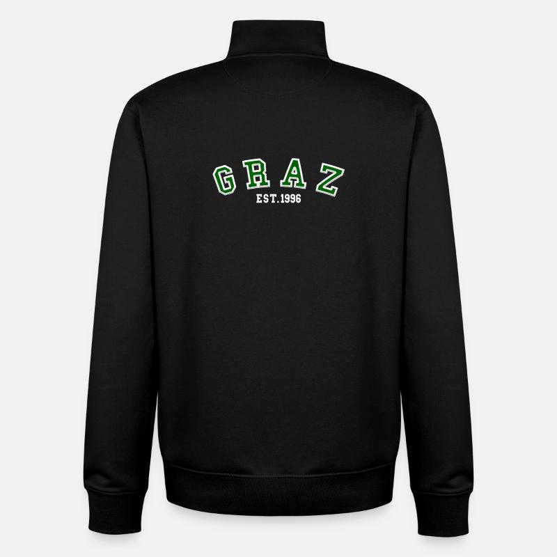 Graz Fondée en 1996 - Sweat zippé unisexe en coton bio Stanley/Stella - noir