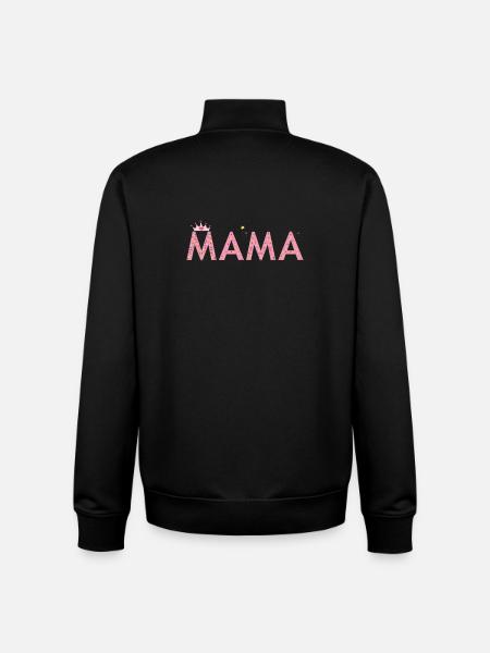 Mama mit Krone  - Unisex Organic Zip Sweatshirt von Stanley/Stella - Schwarz