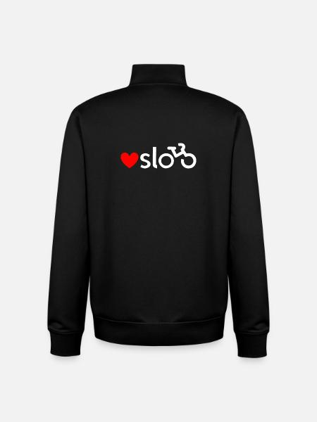 Oslo bicycle love sticker (white) - Unisex Organic Zip Sweatshirt by Stanley/Stella - black