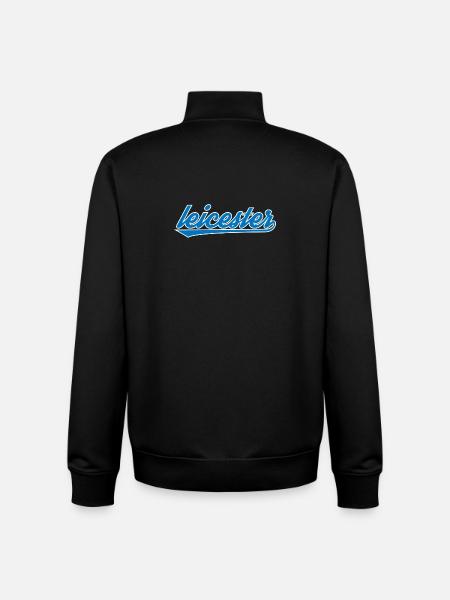 Leicester Blue Script Design - Unisex Organic Zip Sweatshirt by Stanley/Stella - black