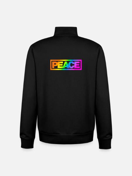 Typo PEACE Rainbowcolours - Unisex Organic Zip Sweatshirt by Stanley/Stella - black