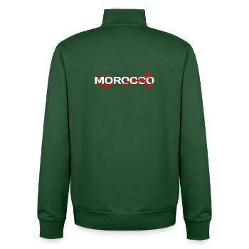 Morocco My origin in Arabic letters - Unisex Organic Zip Sweatshirt by Stanley/Stella - bottle green - Back - AI Model Male 185 dark (185cm)