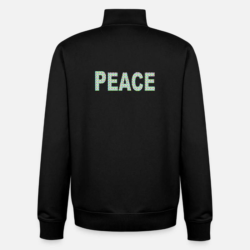 Peace Wort mit Peacezeichen - Unisex Organic Zip Sweatshirt von Stanley/Stella - Schwarz