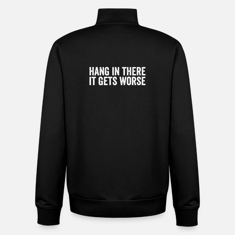 Restez à l’écoute, ça empire - Sweat zippé unisexe en coton bio Stanley/Stella - noir