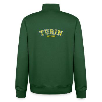 Turin Est.1995 - Sweat zippé unisexe en coton bio Stanley/Stella - vert bouteille - Dos - AI Model Male 185 dark (185cm)