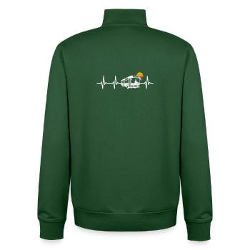 Linienbus Herzschlag Busfahrer Schulbus Bus - Unisex Organic Zip Sweatshirt von Stanley/Stella - Flaschengrün - Hinten - AI Model Male 185 dark (185cm)