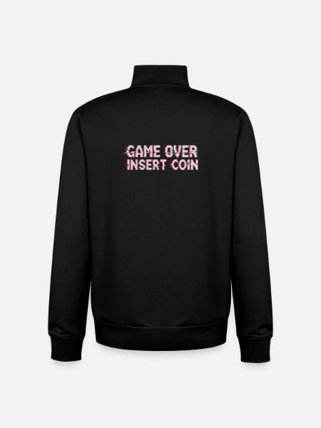 Retro Arcade Playing Pixel Glitch - Unisex Organic Zip Sweatshirt by Stanley/Stella - black