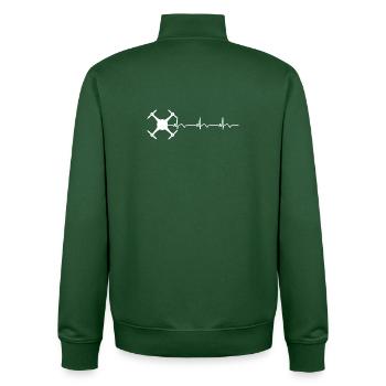 Drohne Drohnenpilot EKG Herzschlag - Unisex Organic Zip Sweatshirt von Stanley/Stella - Flaschengrün - Hinten - AI Model Male 185 dark (185cm)