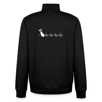 Golf Golfer Golferin Golftasche EKG Herzschlag - Unisex Organic Zip Sweatshirt von Stanley/Stella - Schwarz - Hinten - AI Model Male 185 light (185cm)