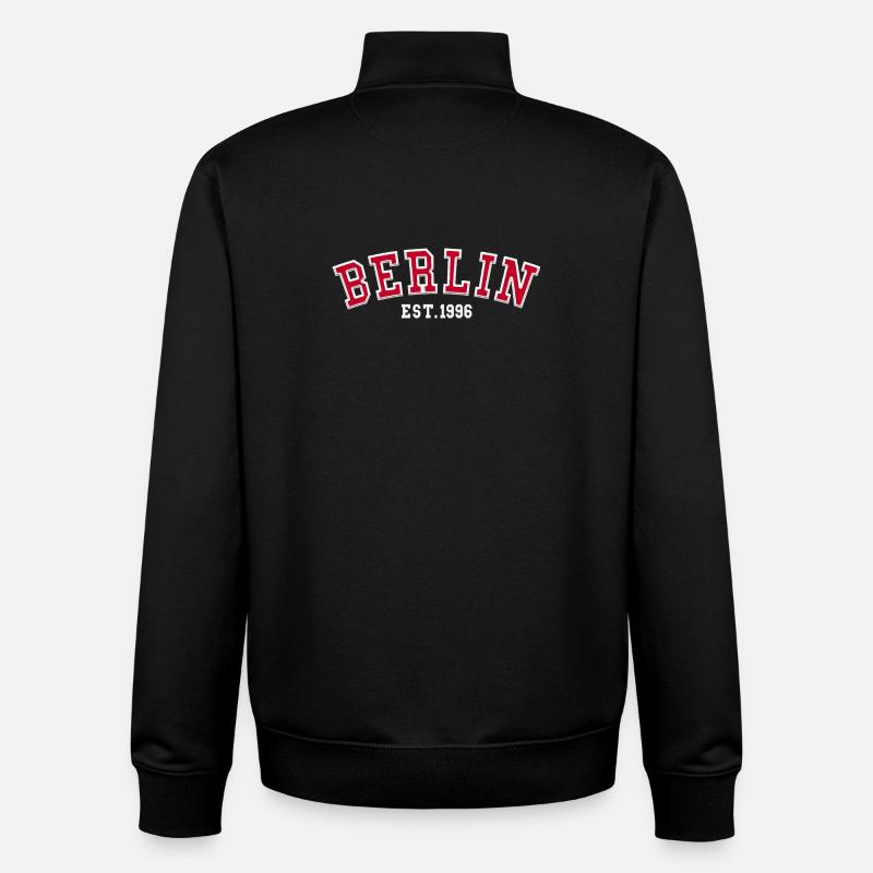 Berlin Est. 1996 - Unisex Organic Zip Sweatshirt by Stanley/Stella - black
