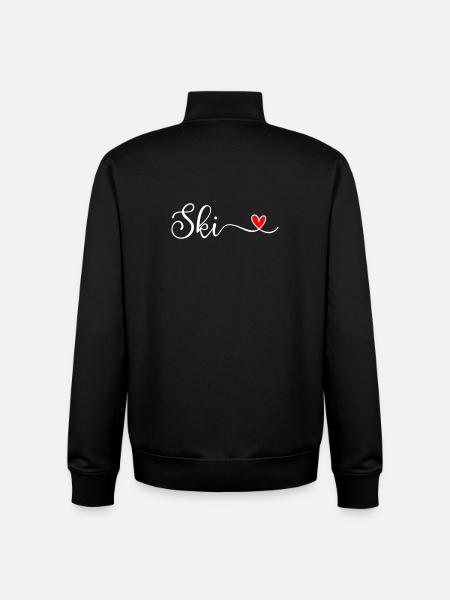 Ski - Sweat zippé unisexe en coton bio Stanley/Stella - noir
