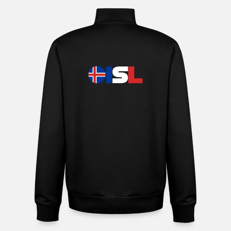 Islande - Sweat zippé unisexe en coton bio Stanley/Stella - noir