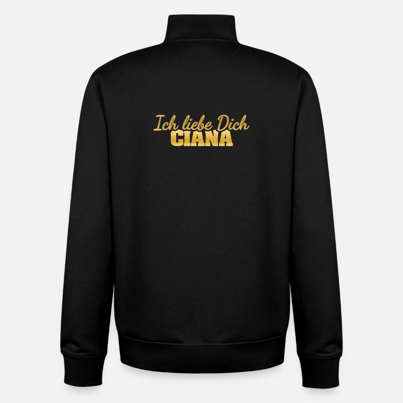 Cadeau pour Ciana - Sweat zippé unisexe en coton bio Stanley/Stella - noir
