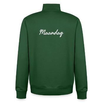 Montag plattdeutscher Wochentag Maandag - Unisex Organic Zip Sweatshirt von Stanley/Stella - Flaschengrün - Hinten - AI Model Male 185 dark (185cm)