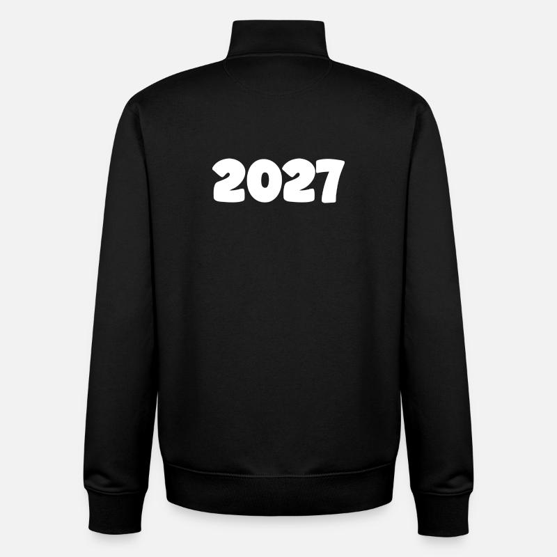 Blanc 2027 - Sweat zippé unisexe en coton bio Stanley/Stella - noir