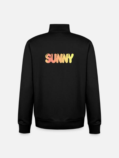 Sunny Dégradé Rétro - Sweat zippé unisexe en coton bio Stanley/Stella - noir