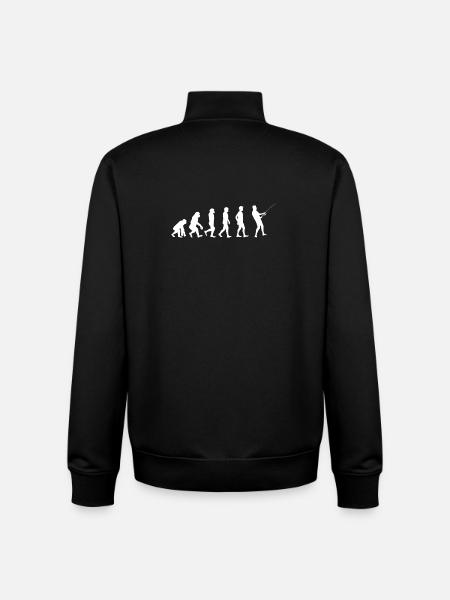 Evolution to Fishing Silhouette - Unisex Organic Zip Sweatshirt by Stanley/Stella - black