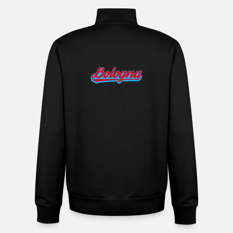 Bologna Neon Script Logo - Unisex Organic Zip Sweatshirt by Stanley/Stella - black