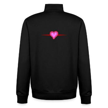 Herzen Symbol Linie - Unisex Organic Zip Sweatshirt von Stanley/Stella - Schwarz - Hinten - AI Model Male 185 light (185cm)