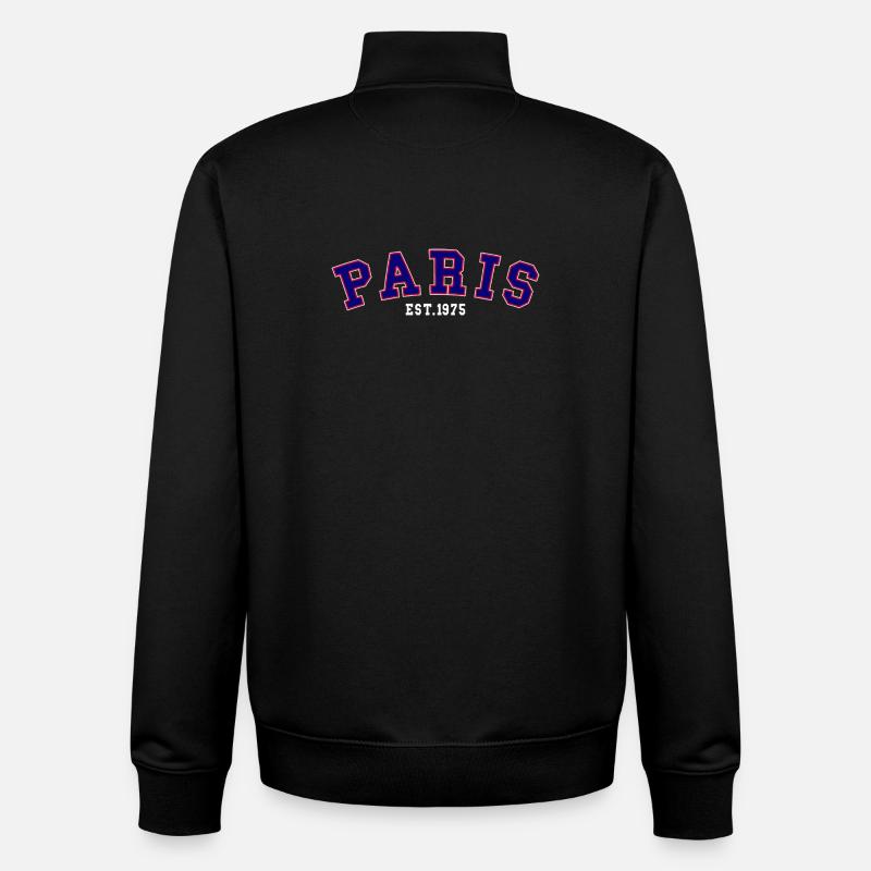 PARIS_EST_1975 - Unisex Organic Zip Sweatshirt by Stanley/Stella - black