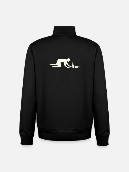Silhouette d’ivrogne avec bouteille - Sweat zippé unisexe en coton bio Stanley/Stella - noir