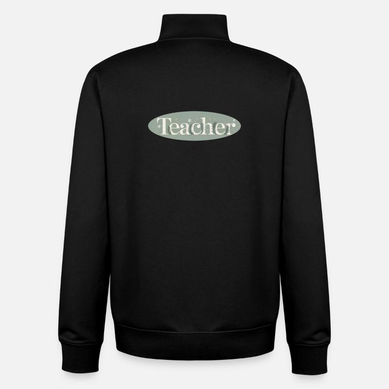 Winterlicher Lehrer Schriftzug Tannenzweige - Unisex Organic Zip Sweatshirt von Stanley/Stella - Schwarz