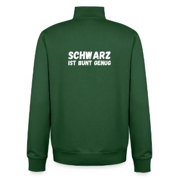 Schwarz ist bunt genug Sarcastic - Unisex Organic Zip Sweatshirt von Stanley/Stella - Flaschengrün - Hinten - AI Model Male 185 dark (185cm)