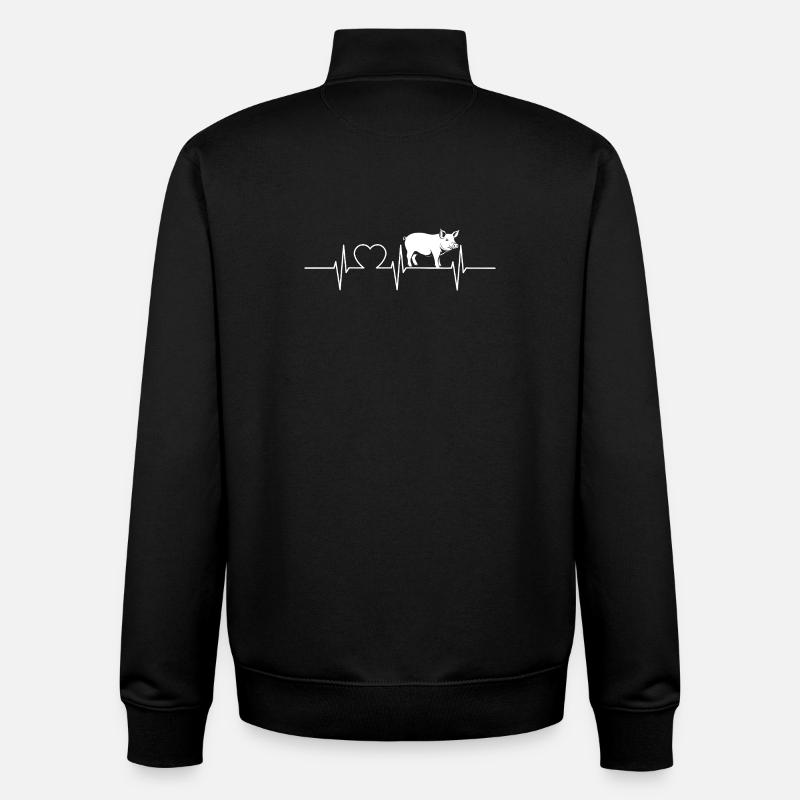 Cochon Cochon - Sweat zippé unisexe en coton bio Stanley/Stella - noir