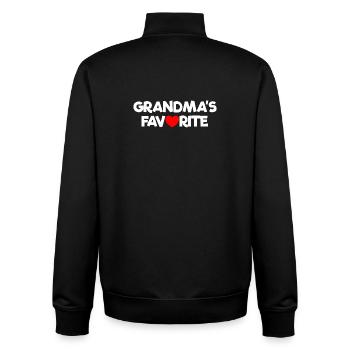 Favorite Grandchild Red Heart Grandma's Favorite - Unisex Organic Zip Sweatshirt von Stanley/Stella - Schwarz - Hinten - AI Model Male 185 light (185cm)