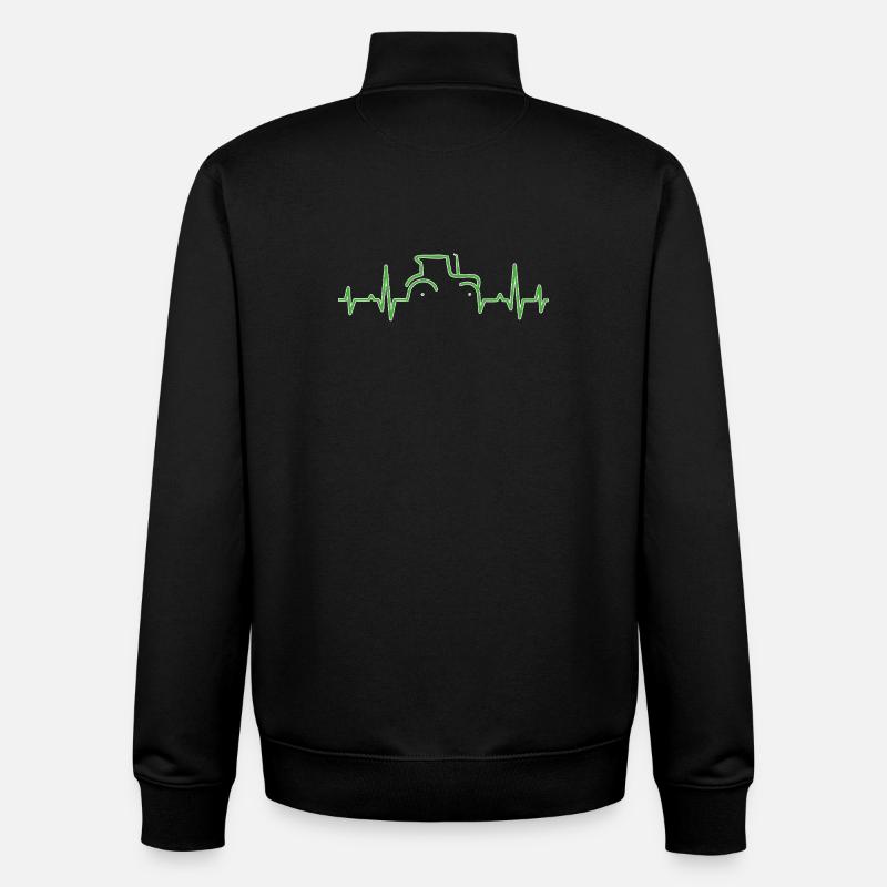 CARDIOGRAM TRACTOR Green - Unisex Organic Zip Sweatshirt by Stanley/Stella - black