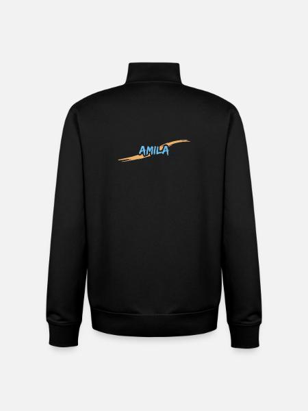 Amila Amila - Sweat zippé unisexe en coton bio Stanley/Stella - noir