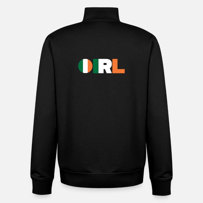 Irlande - Sweat zippé unisexe en coton bio Stanley/Stella - noir
