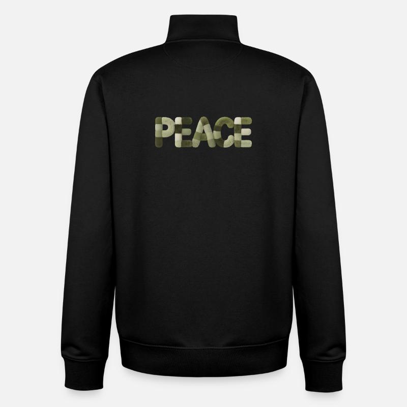 Autocollant Modern Patchwork Peace Style - Sweat zippé unisexe en coton bio Stanley/Stella - noir