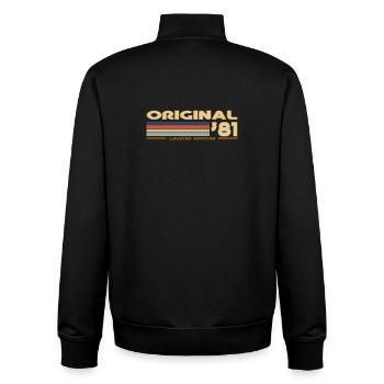 1981 - Unisex Organic Zip Sweatshirt von Stanley/Stella - Schwarz - Hinten - AI Model Male 185 light (185cm)