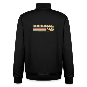 1945 - Unisex Organic Zip Sweatshirt von Stanley/Stella - Schwarz - Hinten - AI Model Male 185 light (185cm)
