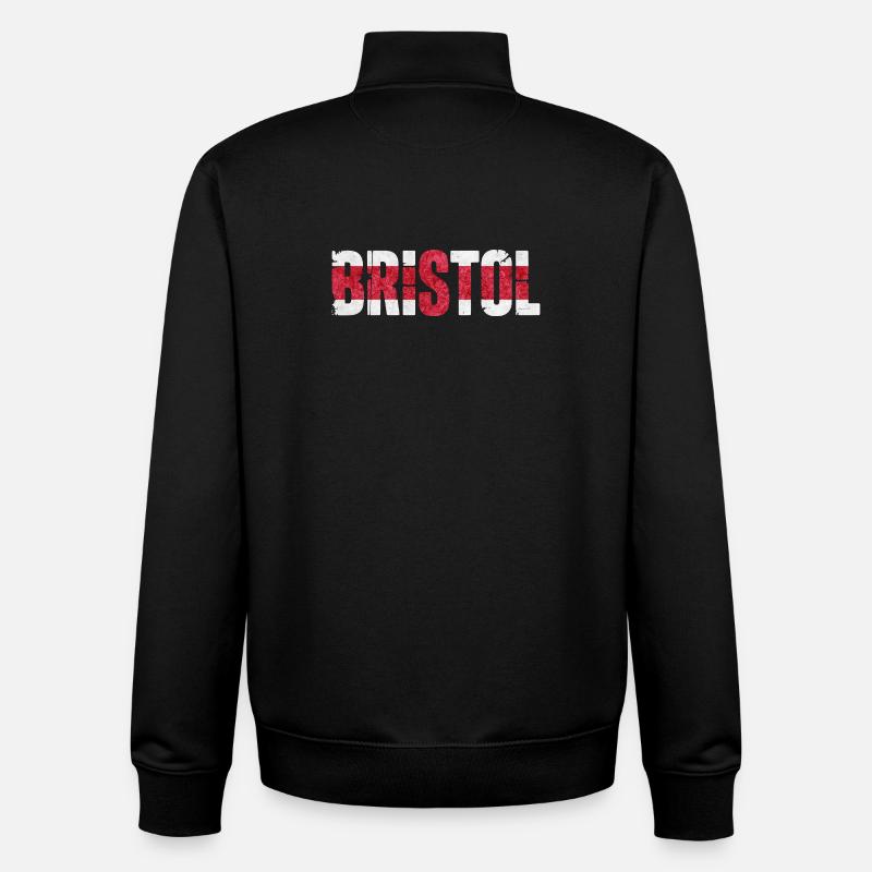 Bristol, England - Unisex Organic Zip Sweatshirt by Stanley/Stella - black