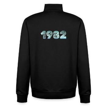 Grunge 1982 Birth Vintage - Unisex Organic Zip Sweatshirt by Stanley/Stella - black - Back - AI Model Male 185 light (185cm)