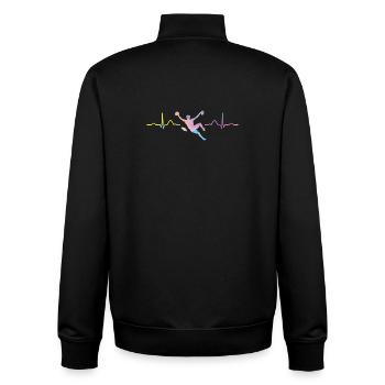 Boulderer Herzschlag Boulder Bouldern - Unisex Organic Zip Sweatshirt von Stanley/Stella - Schwarz - Hinten - AI Model Male 185 light (185cm)