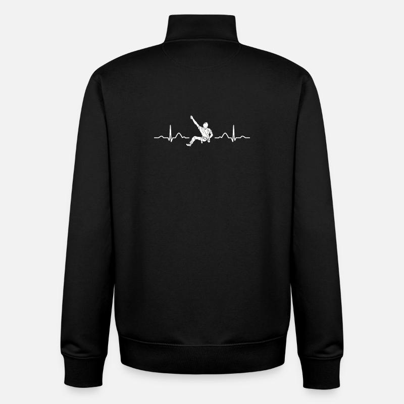 Boulderer heartbeat Bouldering Bouldering - Unisex Organic Zip Sweatshirt by Stanley/Stella - black