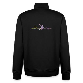 Boulderer Herzschlag Boulder Bouldern - Unisex Organic Zip Sweatshirt von Stanley/Stella - Schwarz - Hinten - AI Model Male 185 light (185cm)